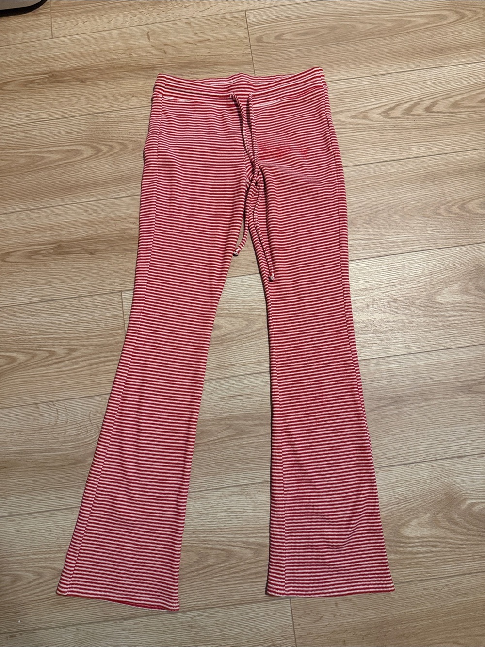 Gilly Hicks Red & White Striped Flare Leggings